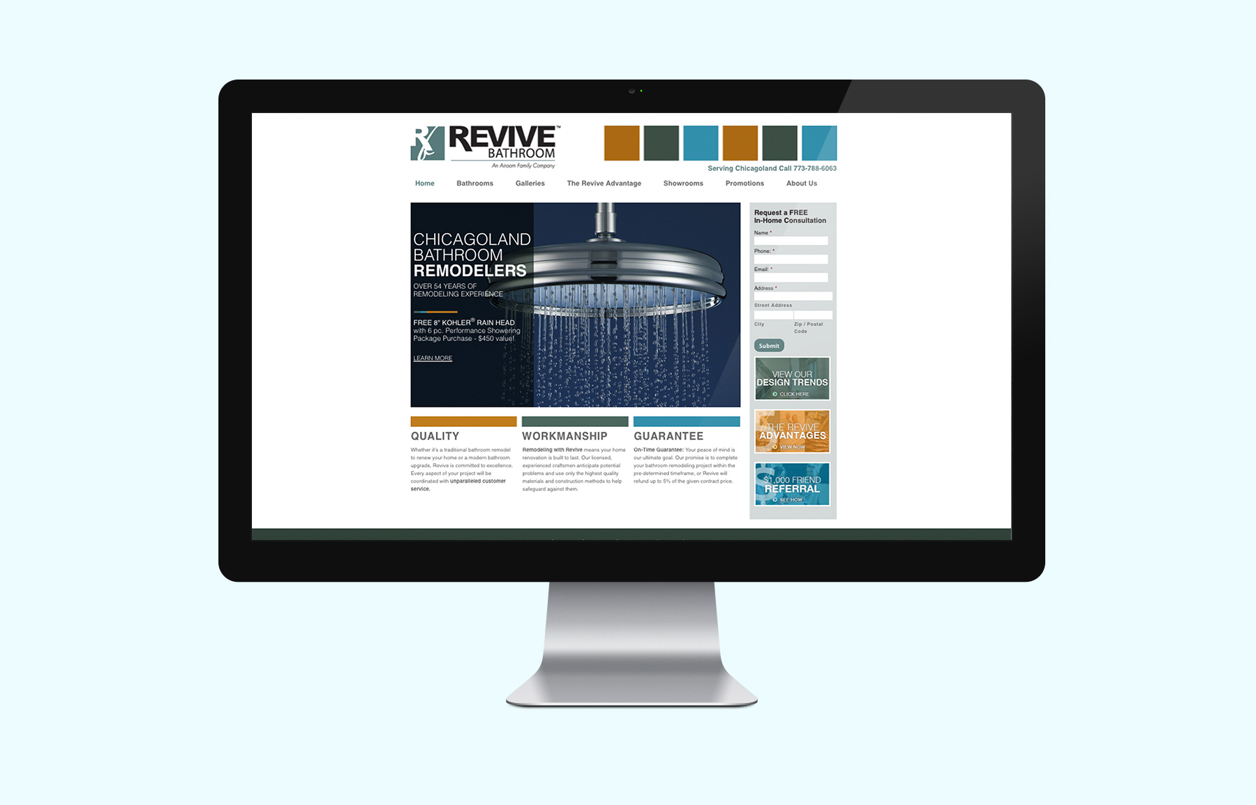 Revive Bath Website Dispaly