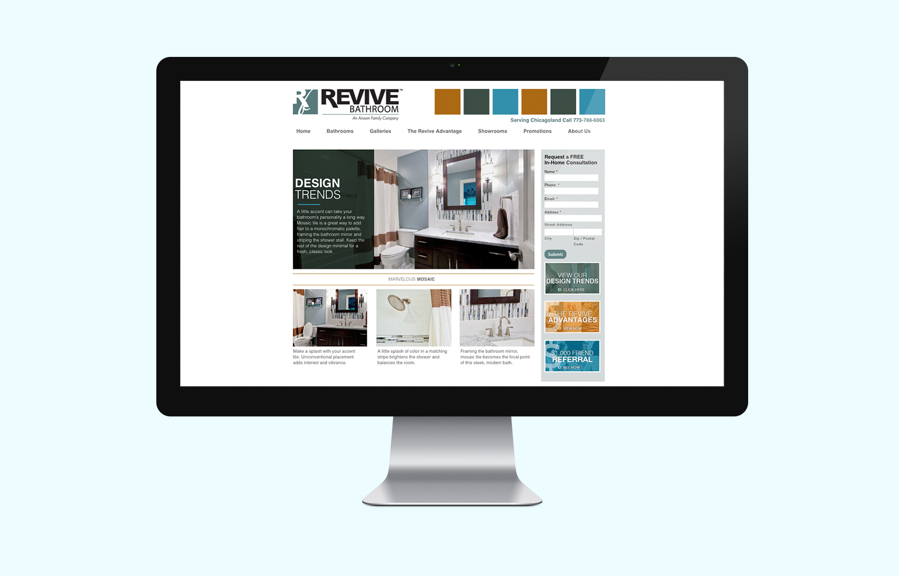 Revive Bath Website Dispaly