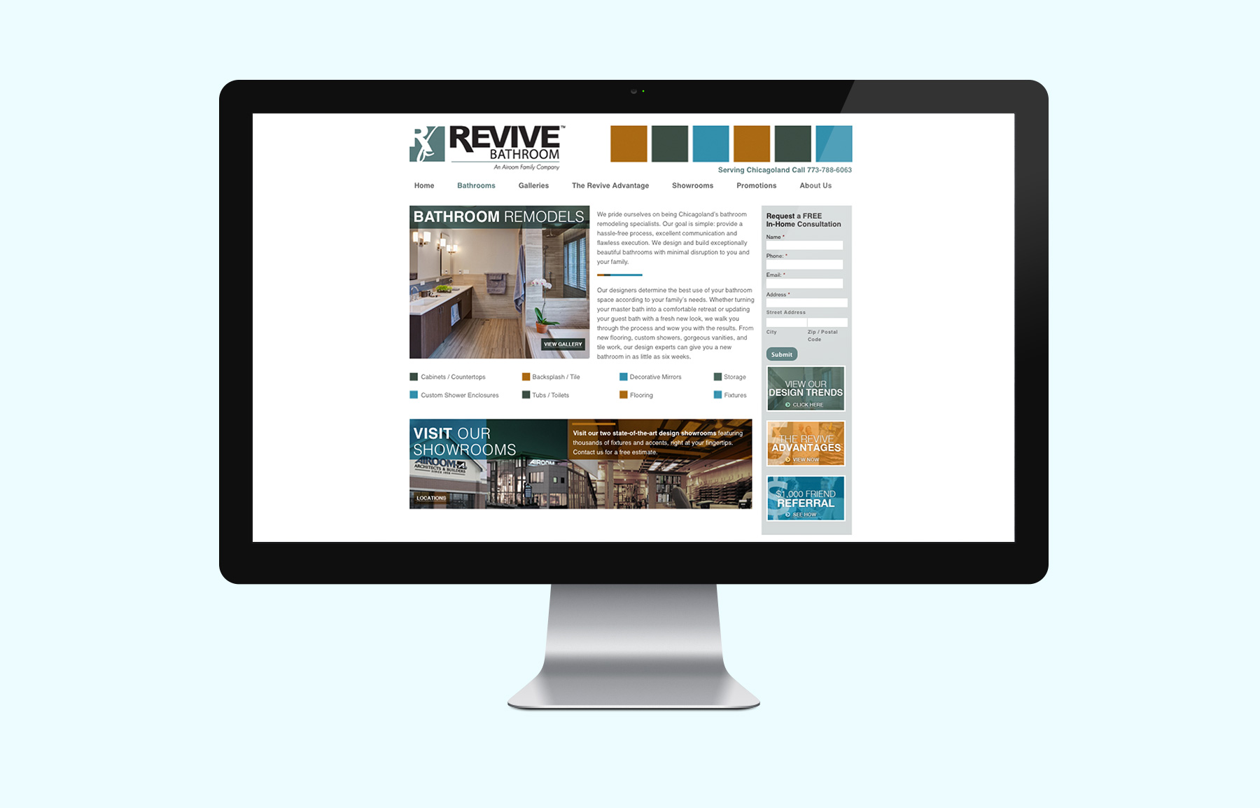 Revive Bath Website Dispaly